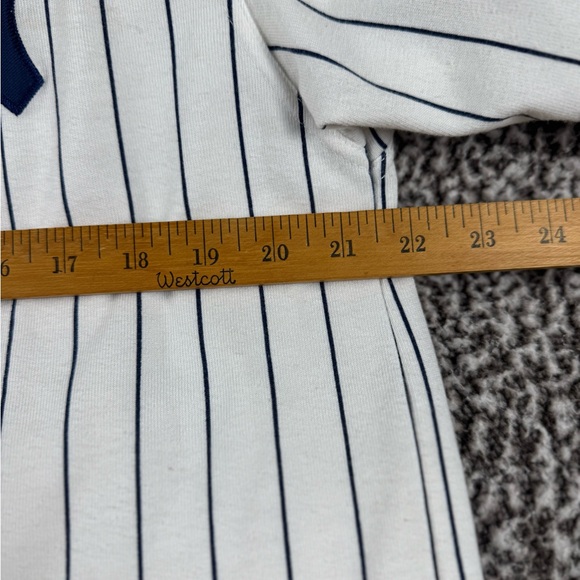 Lou Gehrig 4 Yankees STARTER White and Navy Pinstriped Jersey size XL - Picture 6 of 8